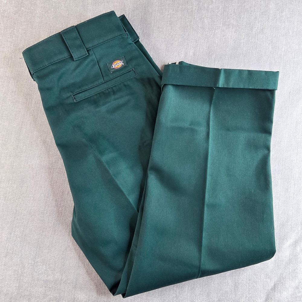 Dickies 874 Work Pants Green New Cuffed Trousers 36x27 Gorpcore Chino Durable - Picture 1 of 9